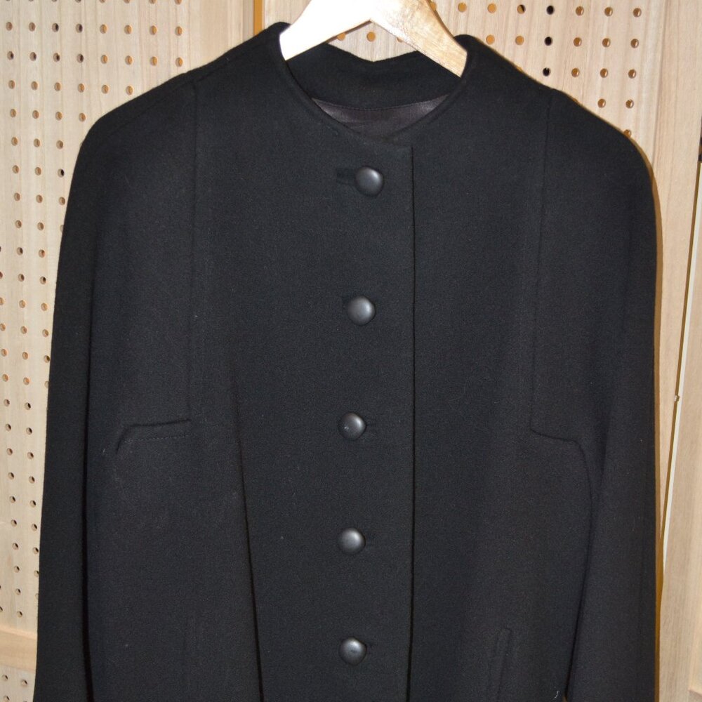 SYCAMORE BLACK LONG 100 % PURE WOOL COAT